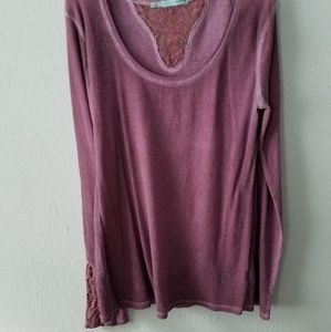 Wine color long sleeve thermal